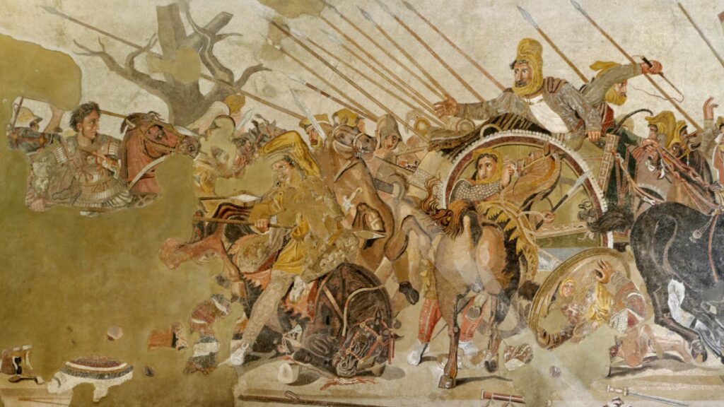 Mosaic of Alexander charging Darius III