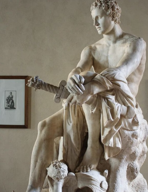 Relief sculpture of Ares seated, resting after battle
