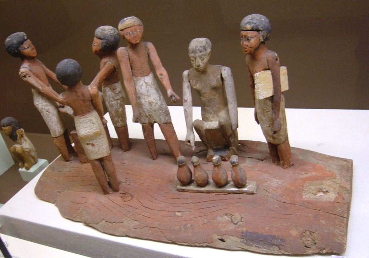 Wooden model showing beer brewing in ancient Egypt