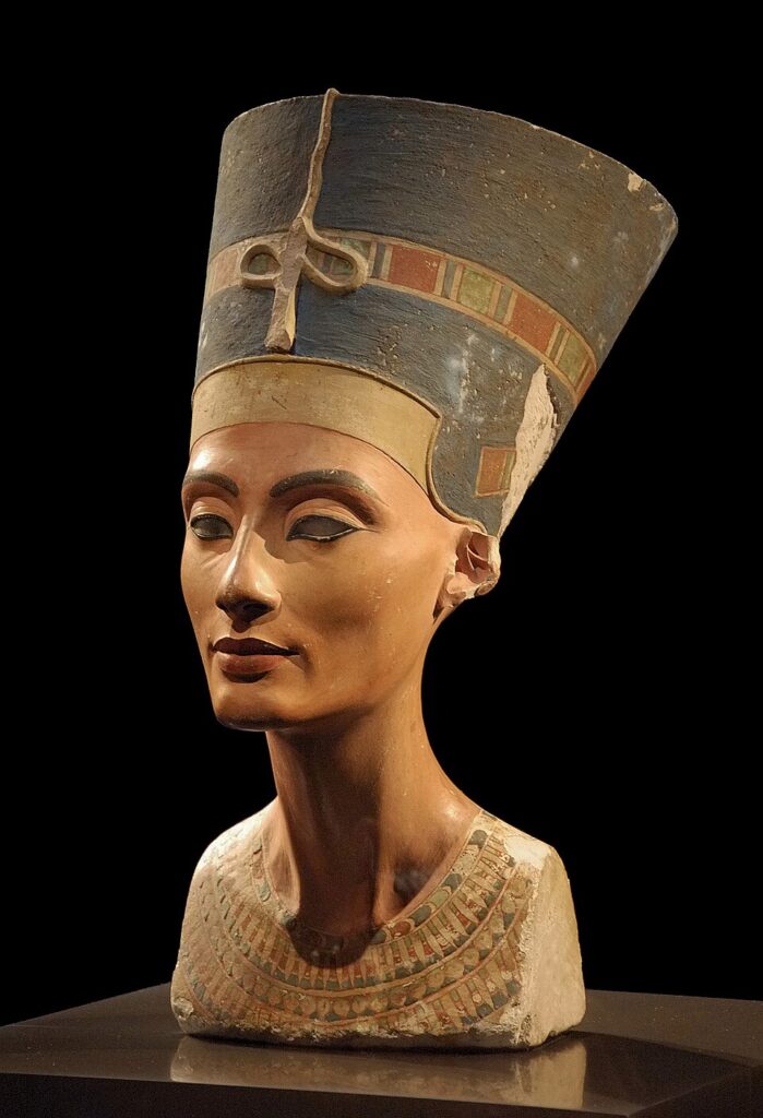Nefertiti bust at the Neues Museum, Berlin.