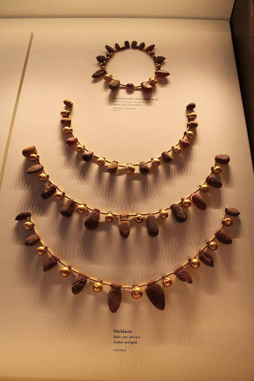 Amber and gold necklace.