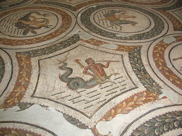 Roman mosaic showing fish-tailed centaurs (ichthyocentaurs).