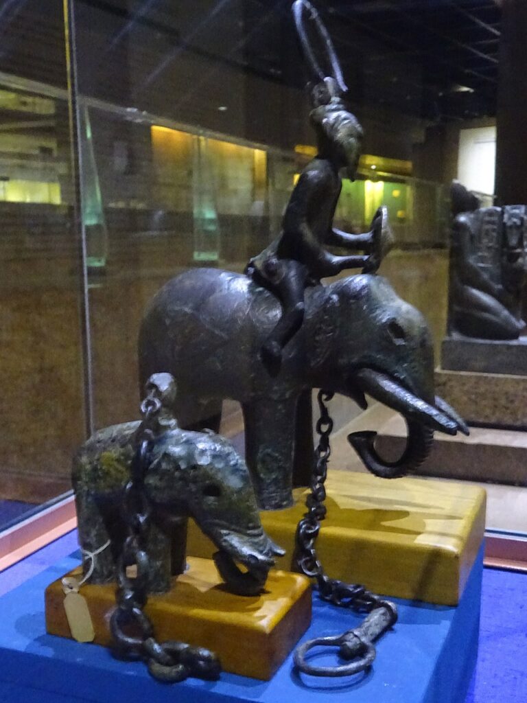 Museum display related to Nubian elephant traditions.