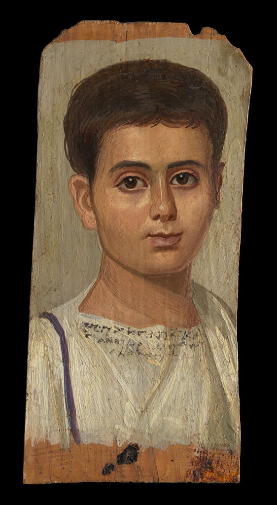 Met Museum ‘Portrait of the Boy Eutyches’, encaustic panel, AD 100–150.