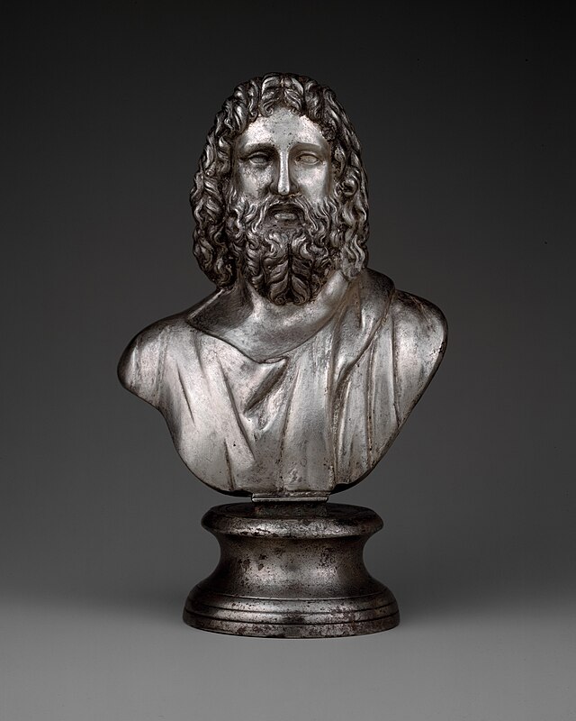 Greco-Egyptian deity Serapis depicted in a classical bust